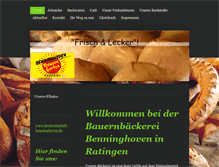 Tablet Screenshot of bauernbaeckerei-benninghoven.de